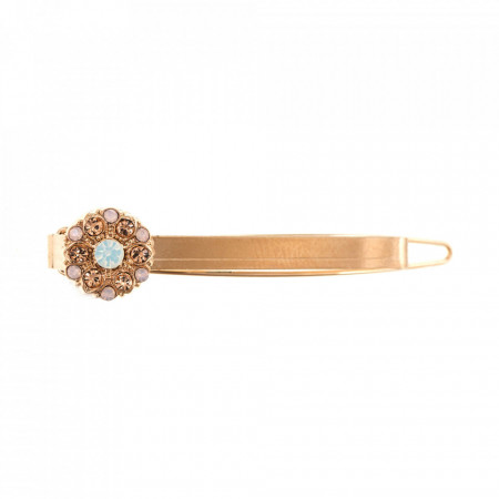 Agrafa de par placata cu Aur roz de 24K, cu cristale Swarovski, Tiara Day | 9010-2333RG-Multicolor-6183