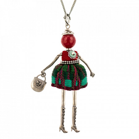 Bambola in Stile Goteborg-Silver-Red-Verde-723