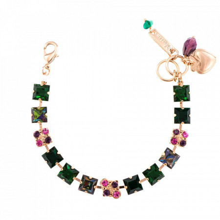 Bratara placata cu Aur roz de 24K, cu cristale Swarovski, Luck | 4531-1033RG-Multicolor-1193