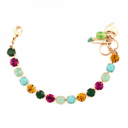 Bratara placata cu Aur roz de 24K, cu cristale Swarovski, Happy Days | 4252-1007RG-Multicolor-1023
