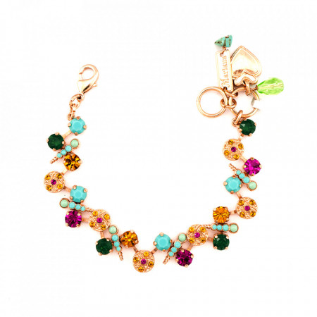 Bratara placata cu Aur roz de 24K, cu cristale Swarovski, Happy Days | 4420-1007RG-Multicolor-1153