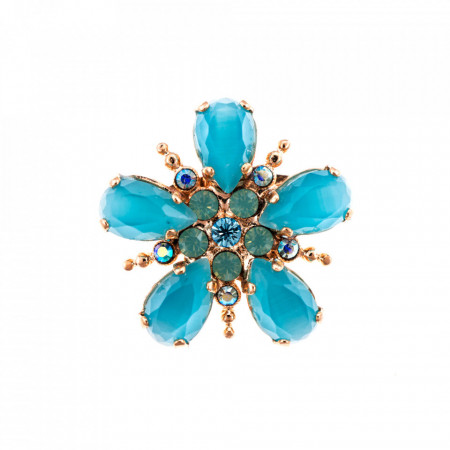 Brosa placata cu Aur roz de 24K, cu cristale Swarovski, Sapphire Sky | 2405-267RG-Verde-1233