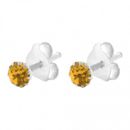 Cercei Argint 925 pentru copii, Crystals for Girls - Topaz-Galben-8273