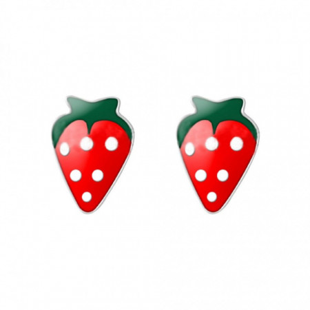 Cercei Argint 925 pentru copii, Fresh Strawberry-Rosu-8293