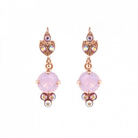 Cercei placati cu Aur roz de 24K, cu cristale Swarovski, Elizabeth | 1013-395RG1-Roz-1363