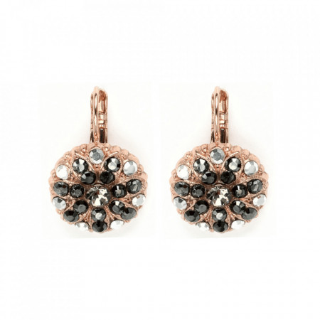 Cercei placati cu Aur roz de 24K, cu cristale Swarovski, Guardian Angel | 1029-747RG6-Negru-1343
