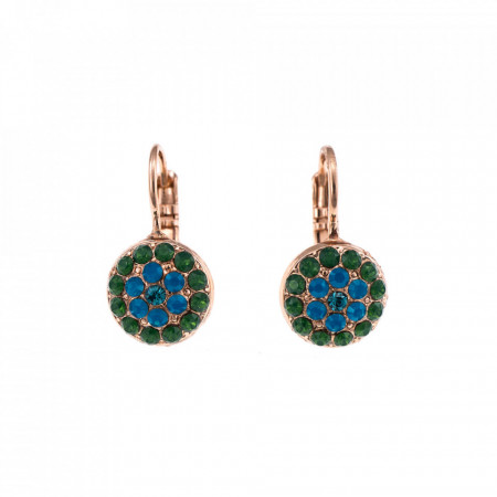 Cercei placati cu Aur roz de 24K, cu cristale Swarovski, Julia | 1416-3322RG6-Multicolor-5633