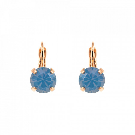 Cercei placati cu Aur roz de 24K, cu cristale Swarovski, Spring Flowers | 1440-285RG6-Albastru-5963