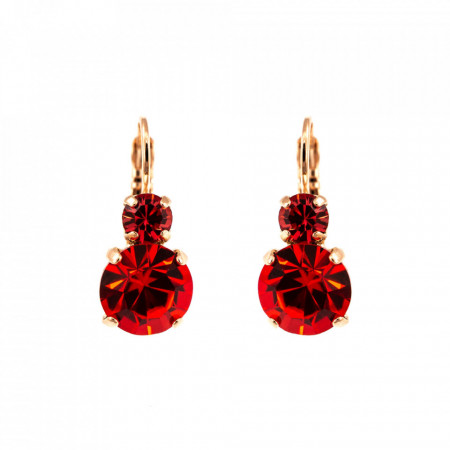 Cercei placati cu Aur roz de 24K, cu cristale Swarovski, Lady In Red | 1062-1047RG6-Rosu-1593