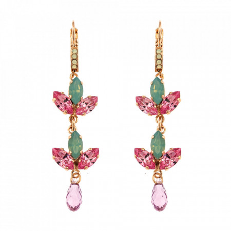 Cercei placati cu Aur roz de 24K, cu cristale Swarovski, Lavender | 1238-1910RG6-Multicolor-5593