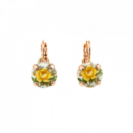Cercei placati cu Aur roz de 24K, cu cristale Swarovski, Yellow Brick Road | 1445-10931RG6-Galben-6013