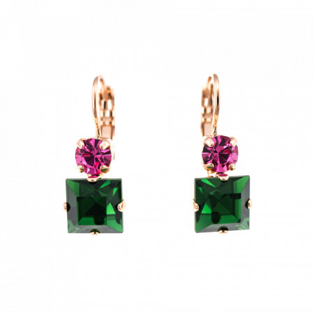 Cercei placati cu Aur roz de 24K, cu cristale Swarovski, Luck | 1531/3-1033RG6-Multicolor-6123
