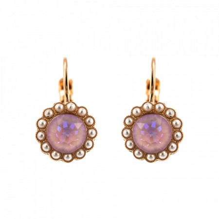 Cercei placati cu Aur roz de 24K, cu cristale Swarovski, Romance | 1133-139-10RG6-Multicolor-2023
