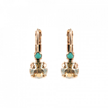 Cercei placati cu Aur roz de 24K, cu cristale Swarovski, Sapphire Sky | 1035/1-807RG6-Multicolor-1433