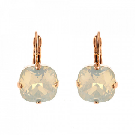 Cercei placati cu Aur roz de 24K, cu cristale Swarovski, Seashell | 1326/4-234RG6-Alb-5423