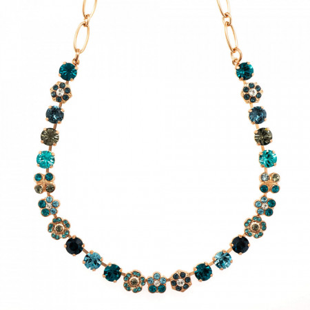 Colier placat cu Aur roz de 24K, cu cristale Swarovski, Nightfall | 3018/1-1114RG-Albastru-6243