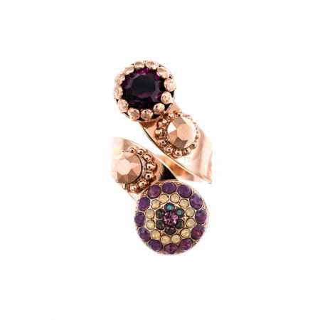 Inel placat cu Aur roz de 24K, cu cristale Swarovski, Bohemian Rhapsody | 7141/2-1072RG-Mov-7703