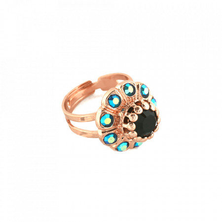 Inel placat cu Aur roz de 24K, cu cristale Swarovski, Grease Lightning | 7211-667rg-Multicolor-7773