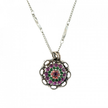 Pandantiv cu lant placat cu Argint 925, cu cristale Swarovski, Carnival | 5105-1322SP-Multicolor-6443