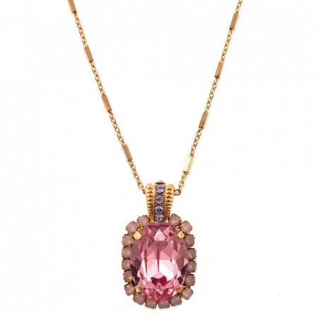 Pandantiv cu lant placat cu Aur roz de 24K, cu cristale Swarovski, California Dreaming | 5522/5-1063RG-Multicolor-6963
