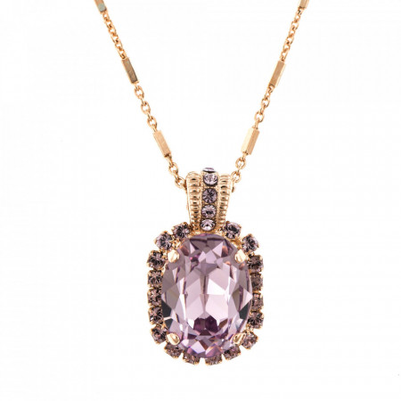 Pandantiv cu lant placat cu Aur roz de 24K, cu cristale Swarovski, Elizabeth | 5522/5-212212RG-Multicolor-6973