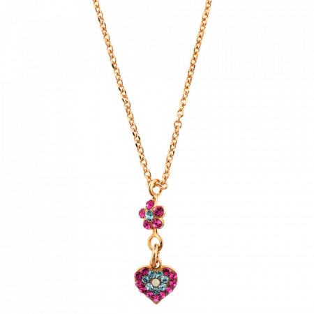Pandantiv cu lant placat cu Aur roz de 24K, cu cristale Swarovski, Memories of Montmartre | 5322/9-1146RG