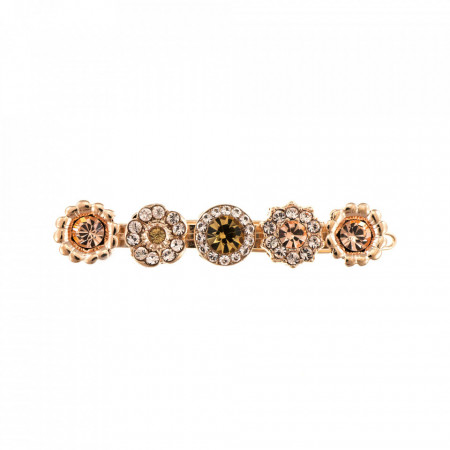 Agrafa de par placata cu Aur roz de 24K, cu cristale Swarovski, Jackie | 9002-39132RG-Bej-6174