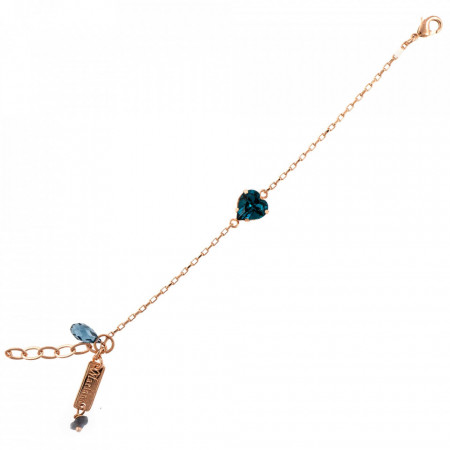 Bratara placata cu Aur roz de 24K, cu cristale Swarovski, Nightfall | 4100/2-207RG-Albastru-934