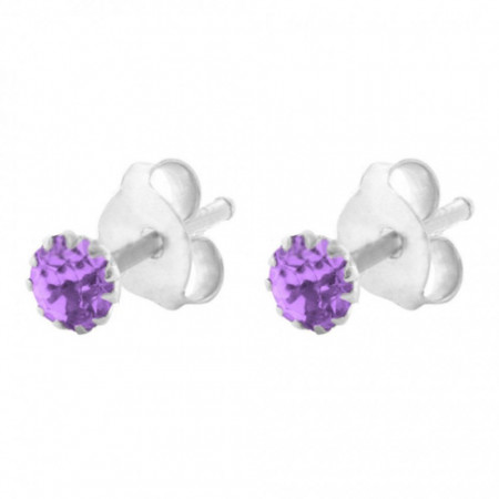 Cercei Argint 925 pentru copii, Crystals for Girls - Violet-Mov-8274