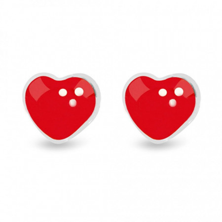 Cercei Argint 925 pentru copii, Marked Heart-Rosu-8304