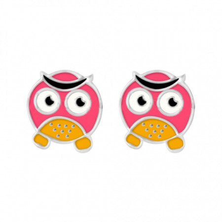 Cercei Argint 925 pentru copii, Pink & Yellow Talking Fish-Multicolor-8284
