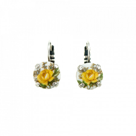 Cercei placati cu Argint 925, cu cristale Swarovski, Yellow Brick Road | 1445-10931SP6-Galben-6014