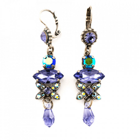Cercei placati cu Argint 925, cu cristale Swarovski, Provence Lavender | 1001-539SP6-Mov-1264