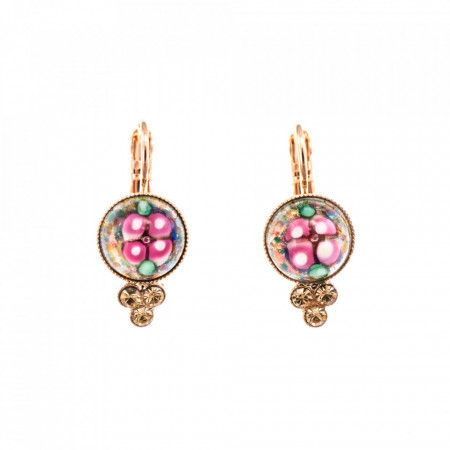 Cercei placati cu Aur roz de 24K, cu cristale Swarovski, California Dreaming | 1018-246RG6-Multicolor-1274