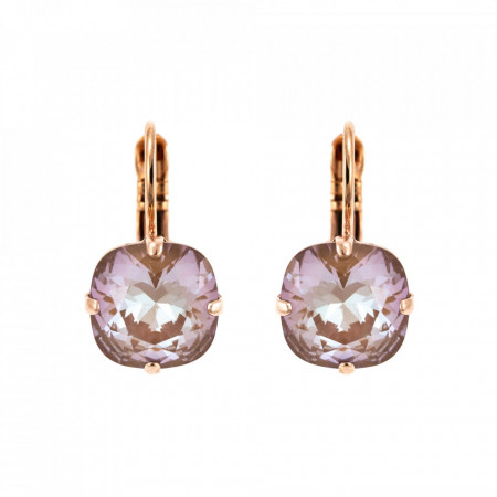 Cercei placati cu Aur roz de 24K, cu cristale Swarovski, Cappuccino DeLite | 1470/1-148RG6-Multicolor-6064