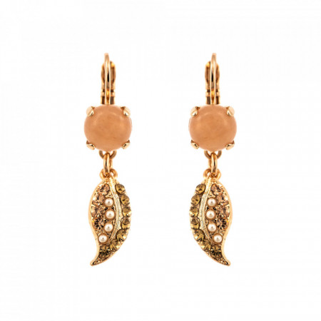 Cercei placati cu Aur roz de 24K, cu cristale Swarovski, Earl Grey | 1143-1132RG6-Gri/Bej-9084