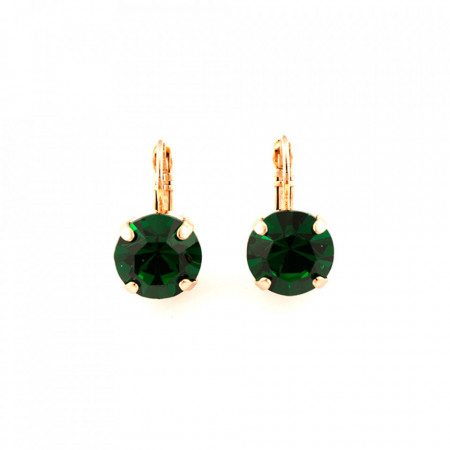 Cercei placati cu Aur roz de 24K, cu cristale Swarovski, Emerald | 1448-205RG6-Verde-6034
