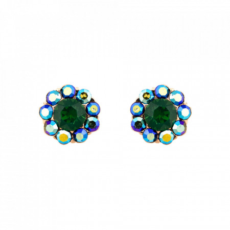Cercei placati cu Aur roz de 24K, cu cristale Swarovski, Julia | 1379-3322RG2-Verde/Albastru-9174