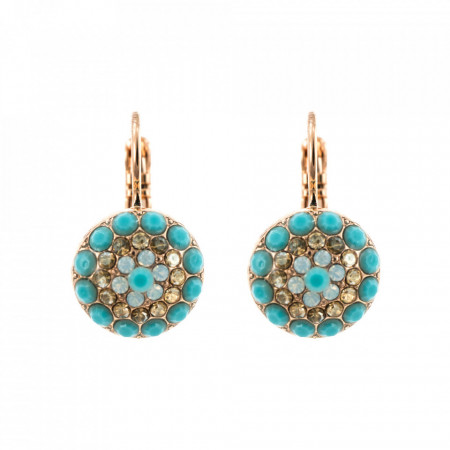 Cercei placati cu Aur roz de 24K, cu cristale Swarovski, Sapphire Sky | 1141-807RG6-Multicolor-2054