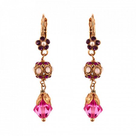 Cercei placati cu Aur roz de 24K, cu cristale originale, Take my Breath Away | 1134-1156RG6