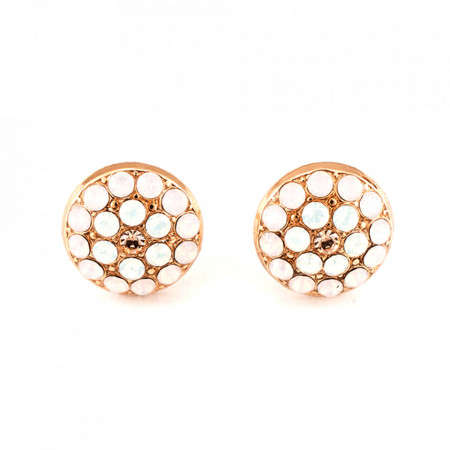 Cercei placati cu Aur roz de 24K, cu cristale Swarovski, Tiara Day | 1416-2333RG2-Multicolor-5624