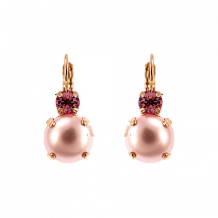 Cercei placati cu Aur roz de 24K, cu cristale Swarovski, Antigua | 1037-223121RG6-Roz-1454