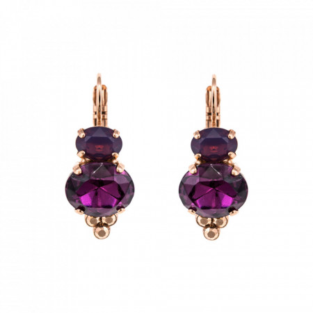 Cercei placati cu Aur roz de 24K, cu cristale Swarovski, Bohemian Rhapsody | 1413/3-1072RG6-Mov-5594