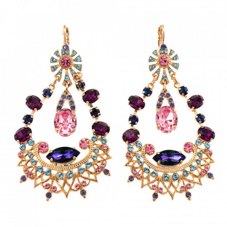 Cercei placati cu Aur roz de 24K, cu cristale Swarovski, Cotton Candy - The Sweet Life | 1422-144RG6-Multicolor-5664