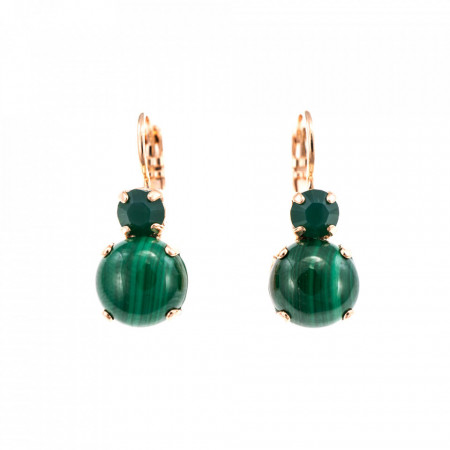 Cercei placati cu Aur roz de 24K, cu cristale Swarovski, Emerald | 1062M-71RG6-Verde-1624