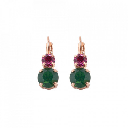Cercei placati cu Aur roz de 24K, cu cristale Swarovski, Happy Days | 1190-1007RG6-Multicolor-5414