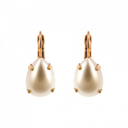 Cercei placati cu Aur roz de 24K, cu cristale Swarovski, Romance | 1032/1-139RG6-Alb-1374