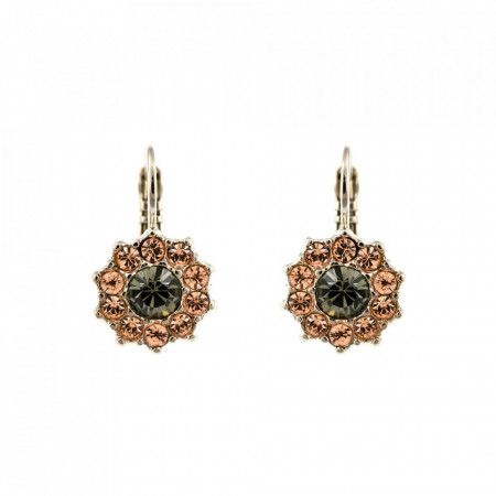 Cercei placati cu rodiu, cu cristale Swarovski, Earl Grey | 1157-1132RO6-Gri/Bej-9004
