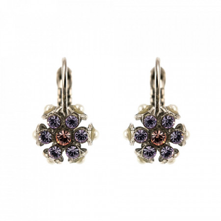Cercei placati cu rodiu, cu cristale Swarovski, Romance | 1005/1-139-10RO6-Multicolor-1284