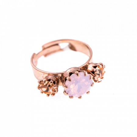 Inel placat cu Aur roz de 24K, cu cristale Swarovski, Tiara Day | 7435-2333RG-Multicolor-7624